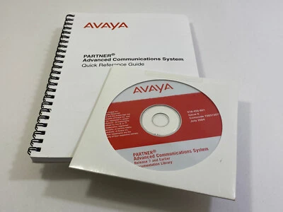 AVAYA LUCENT AT&T PARTNER ACS QTY AVAYA PARTNER ACS R7 R8 DOCUMENTATION CD PROGRAMMING & ADMIN QUICK REF GUIDE