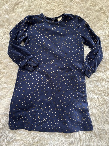 Crewcuts girls sz. 6/7 navy blue w/ gold stars knit dress. Adorable, grt. shape - Picture 2 of 10
