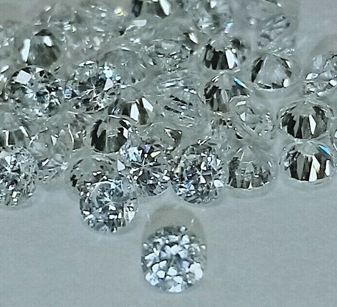 50 x Cubic Zirconia Loose Stone 3mm ROUND shape crystal gem CLEAR