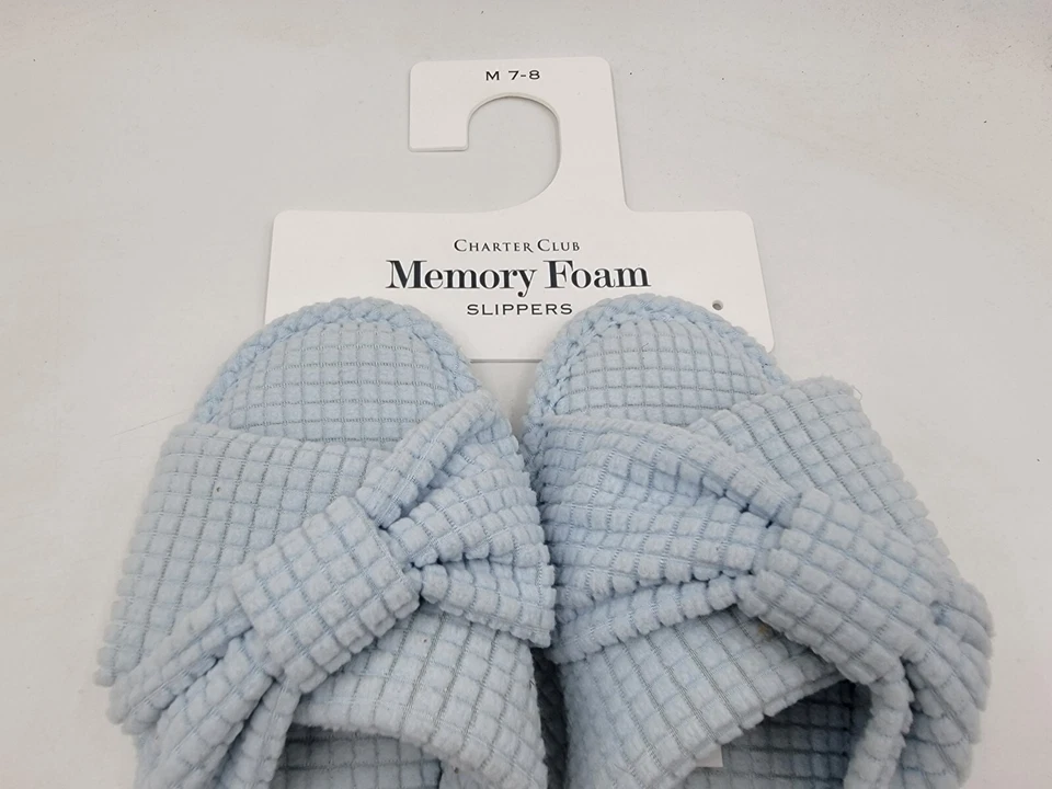 Zapatillas Charter Club con textura nudo para mujer M 7-8 azul cristalino EE. UU. sin cordones Foto 3 de 4