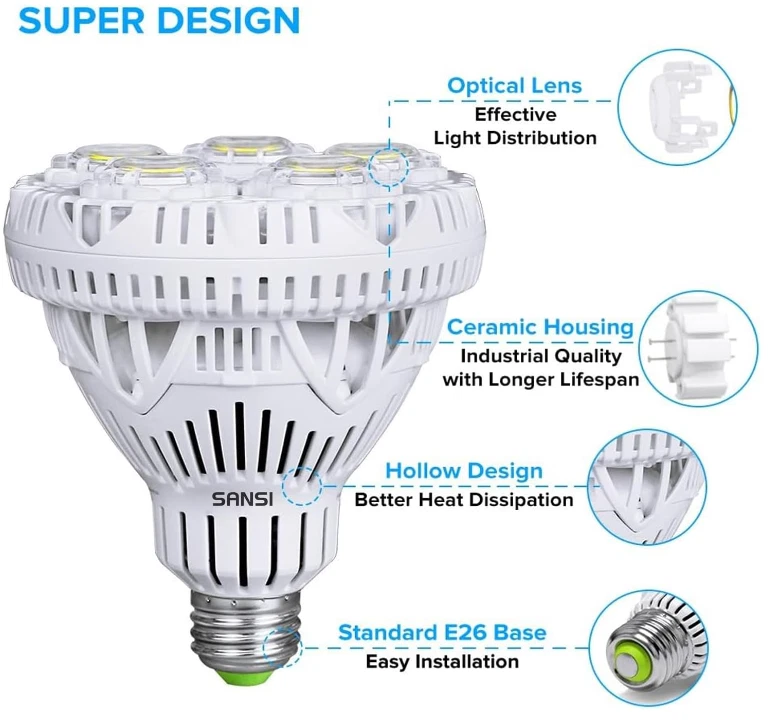 Updated BR30 30W LED Light Bulb 300W Equiva 5000K Home Energy Saving Lamp 4000LM - Image 3 of 4