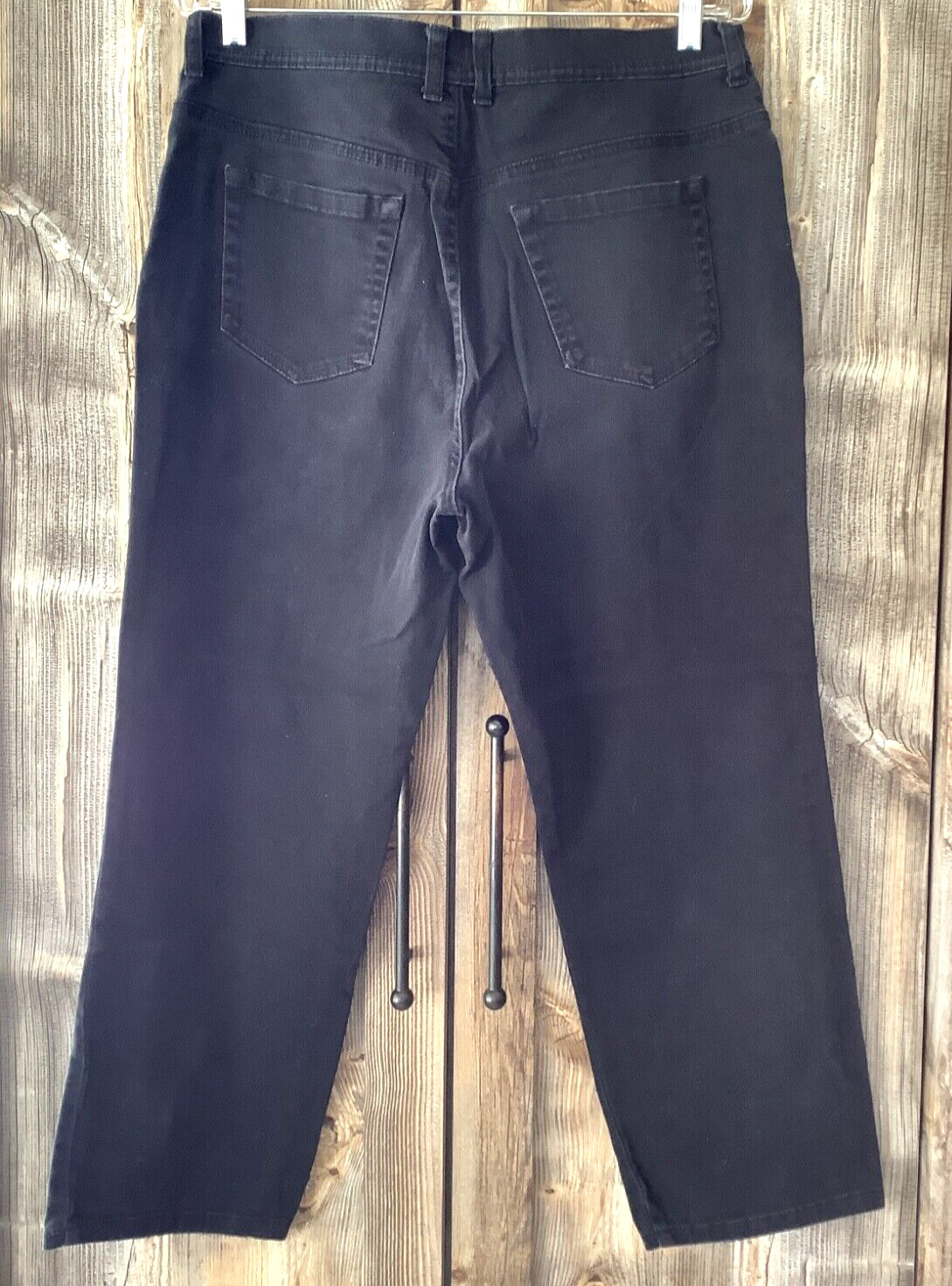 Vintage Macys Style Co Relaxed Fit Tapered Leg Black Stretch