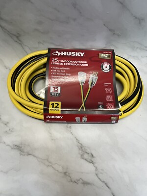 Husky 12 Gauge 25  Indoor Outdoor Lighted Extension Cord