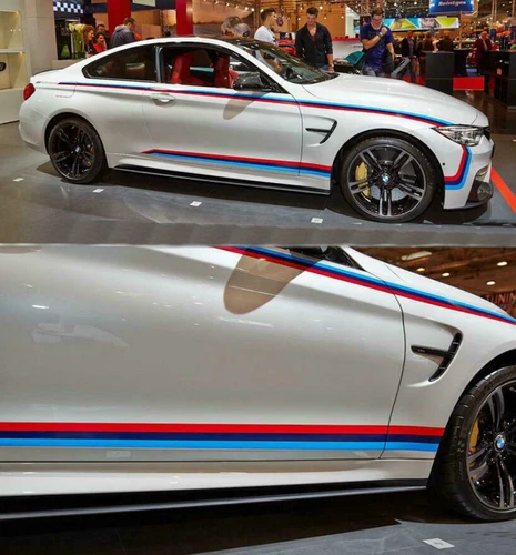 Graphic Car Sticker For BMW M4 M Performance Waist Line Stripe Side Door Decals - Foto 2 di 9