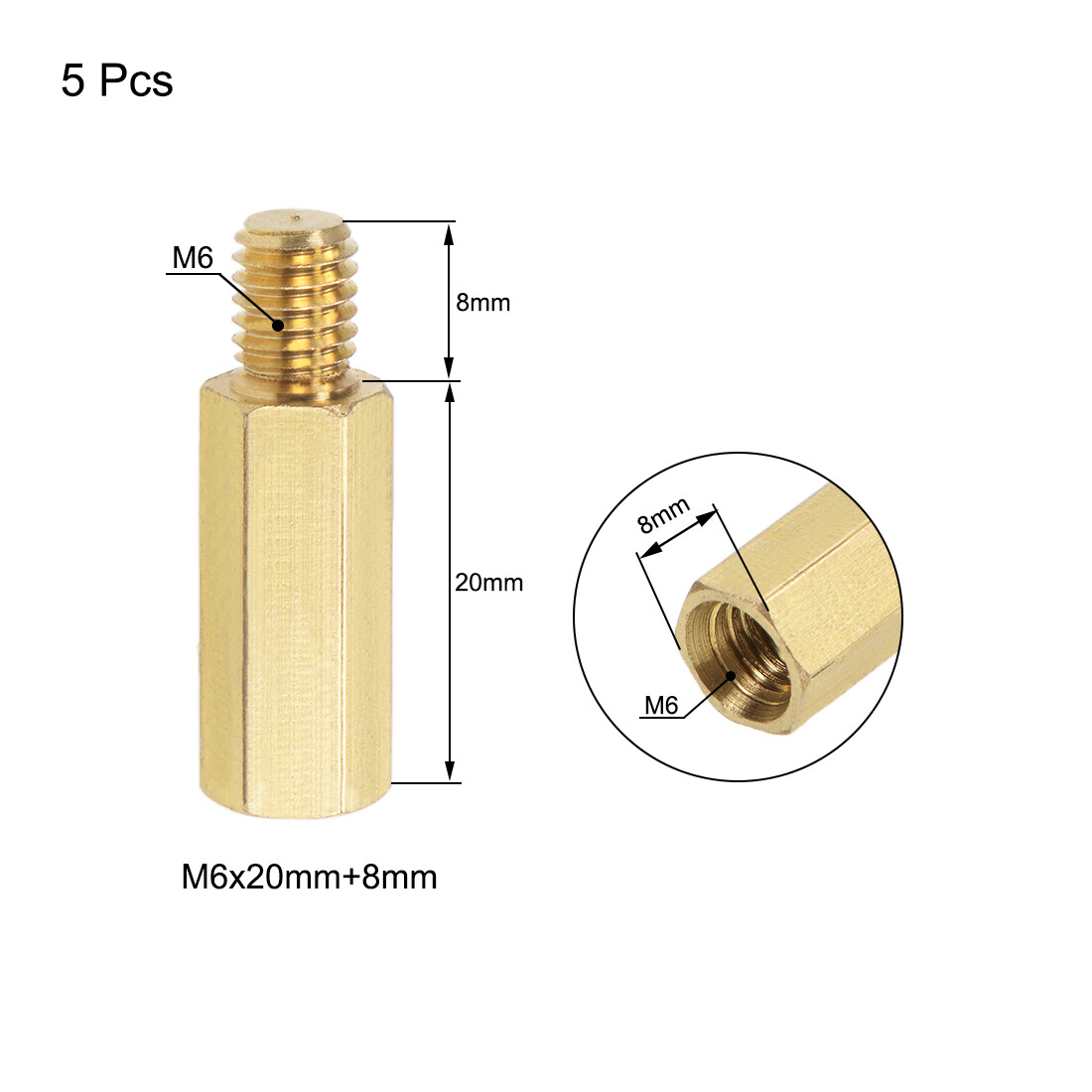 4 stuks M8×30mm 15mm roestvrijstalen pilaren afstandhouder