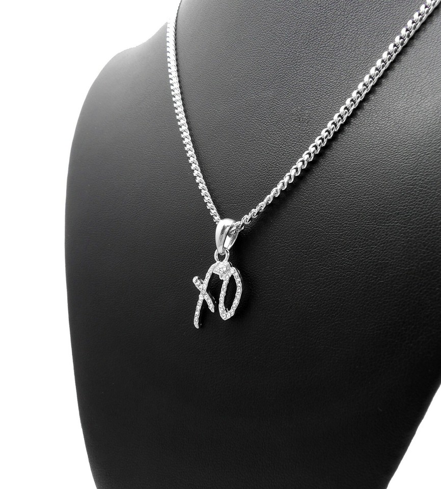 Silver Plated Brass Iced Cubic Zirconia XO Gang & Box Cuban Rope Chain ...