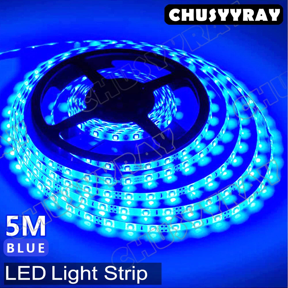 Super Bright Ultra Blue 5M 2835 Waterproof Flexible LED Strip Light 300Leds 12V