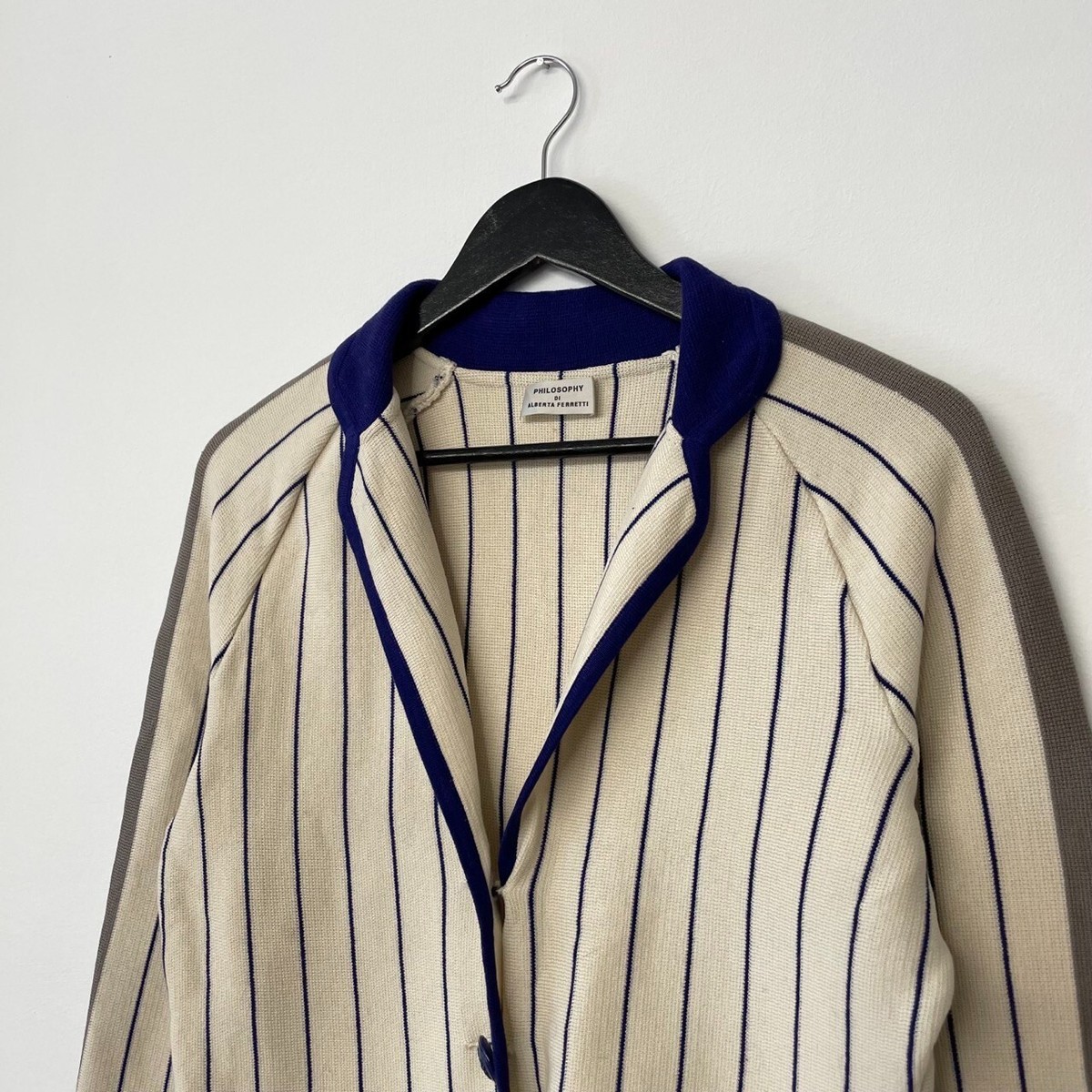 Philosophy Di Alberta Ferretti Sailor Pin Striped Blazer Jacket