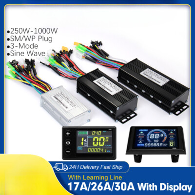 Three-Mode E-bike Sine Wave Controller 36V/48V 17A 26A 30A with LCD Display 