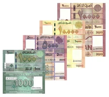 LEBANON SET 1000 5000 10000 20000 LIVRES 2016-21 P NEW UNC