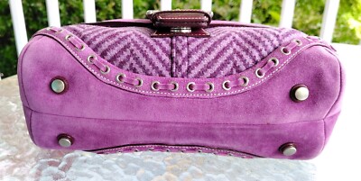 Coach SMALL Vintage 9748 Soho Signature C & Purple Tweed Tote | eBay
