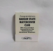Vintage Matchbook Badger State Matchcover Club Girlie Milwaukee WI Advertising