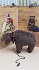 Handmade Vintage Style Circus Bear On Wheels