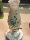 Vintage Milk Glass Hobnail Hurricane Bedside Table Lamp TESTED WORKS Milk Glass