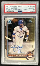 Marketplace image: 2022 Bowman Draft Drew Gilbert Chrome Auto Refractor SuperFractor 1st 1/1 PSA 10