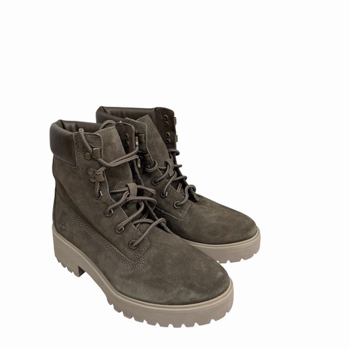 Timberland Carnaby Cool Mid Lace-Up Boots Suede Nubuck Olive Gray Women's 7.5