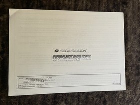 Sega Saturn System/Console Instruction Manual Only Very Good Condition