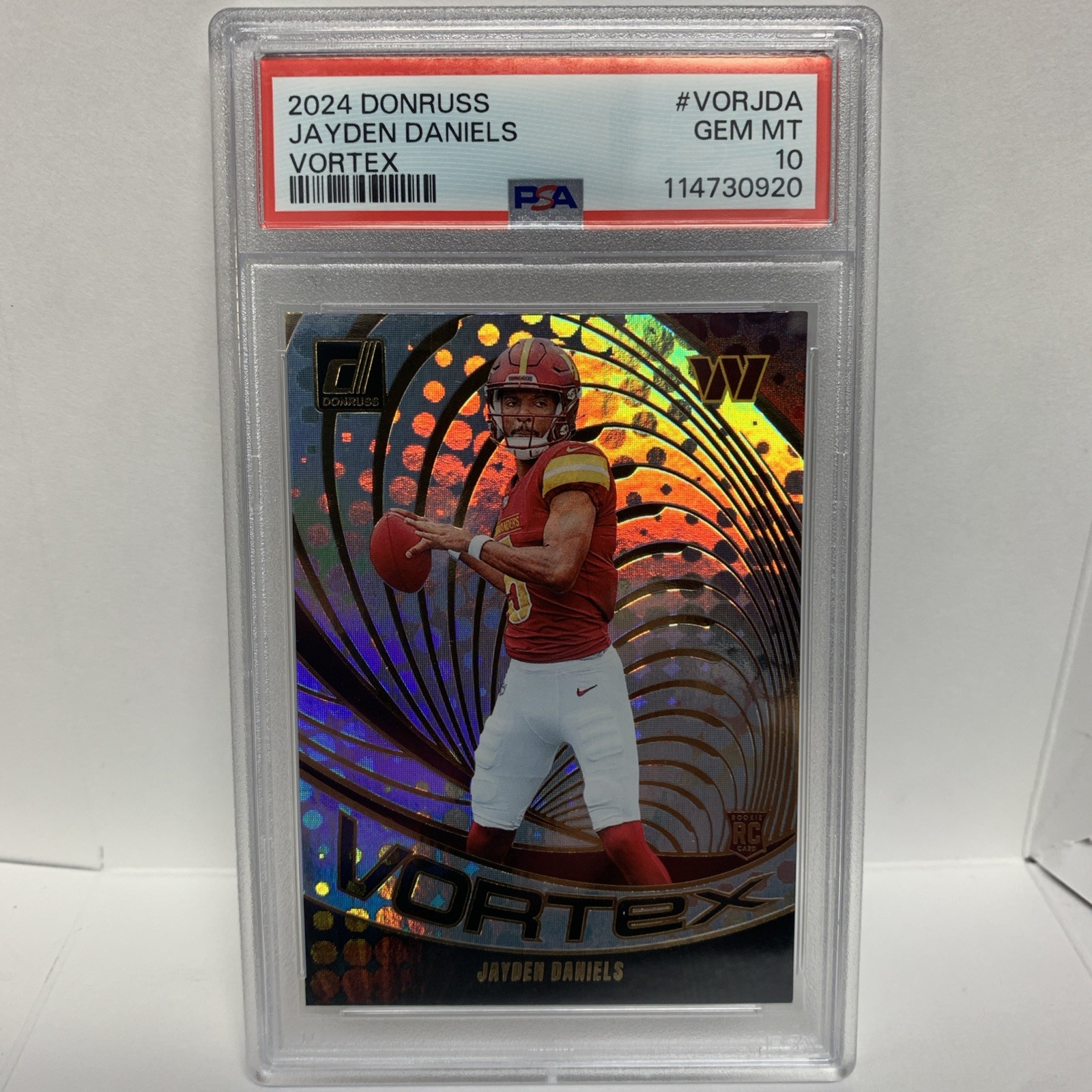 2024 PANINI DONRUSS VORTEX #VORJDA JAYDEN DANIELS ROOKIE RC PSA 10