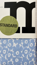 Marimekko Unikko 2 Standard Pillowcases Percale OEKOTEX Blue/white Floral NWT 