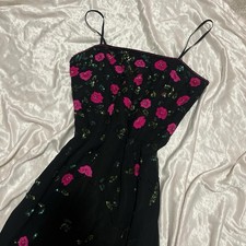 Vintage y2k  Papell Boutique Floral Sequin dress size 12 Glam Fairycore Whimsy