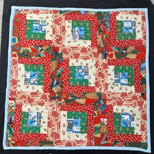 38.5" x 38.5" Small Lap "Christmas" Cotton/Flannel Quilt/Throw Tied Finished