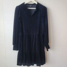 1. State Women's velvet tiered dress sz s Shift Mini v-neck reffed neck holiday