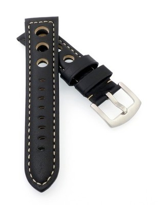 Vintage Rallye Uhrenarmband Modell Jülich schwarz 20 mm