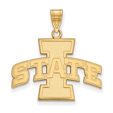 Sterling Silver Gold-plated LogoArt Iowa State University Large Pendant