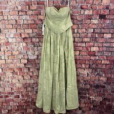 Isaura Celadon Maxi Dress Azazie Atelier Size US 8