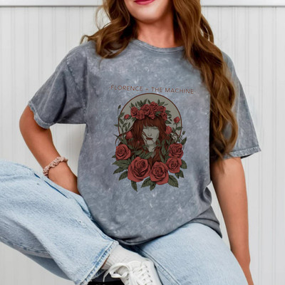 Washed T Shirt Florence And The Machine T-Shirt, Indie Rock Music Band Graphic T