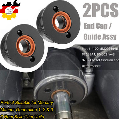 2Pcs End Cap/Guide Assy 878243A1 for Mercury Mariner Gen1 2 & 3 3 Ram Style Trim