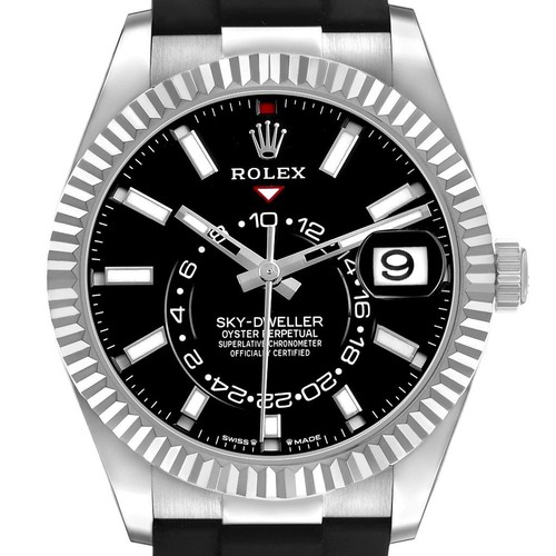 Rolex Sky Dweller White Gold Silver Dial Mens Watch 336239 Box Card