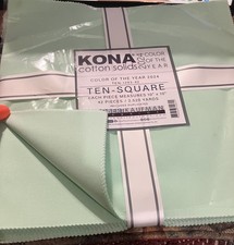 Robert Kaufman 10" Squares Kona Cotton Light green 42 Piece pre cut