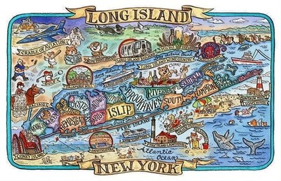 Long Island New York Rated E For Everyone Map Print Photo Gloss Stock 11x17 Inch