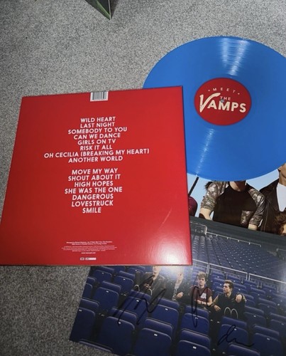 Meet The Vamps Blue Vinyl Record With Signed Poster Insert - Picture 3 of 3