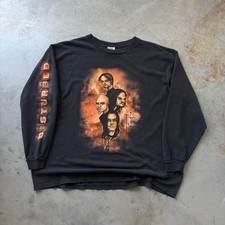 Vintage Y2K Disturbed Nu Metal Rock Band Sleeve Print Longsleeve T-shirt Size XL