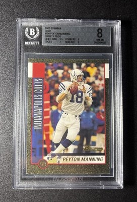 Peyton Manning 2002 Bowman #100 GOLD 18/50 BGS 8 JSY #