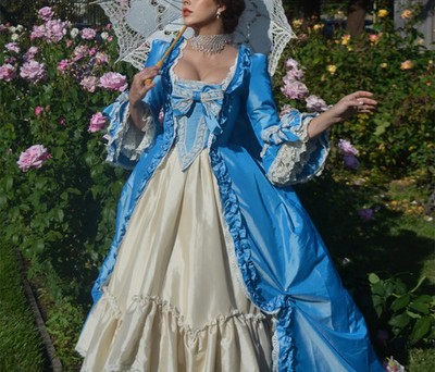 18th Century Victorian Rococo Women Marie Antoinette Blue Dress Ball Gown | eBay 18th Century Victorian Rococo Women Marie Antoinette Blue Dress Ball Gown | eBay