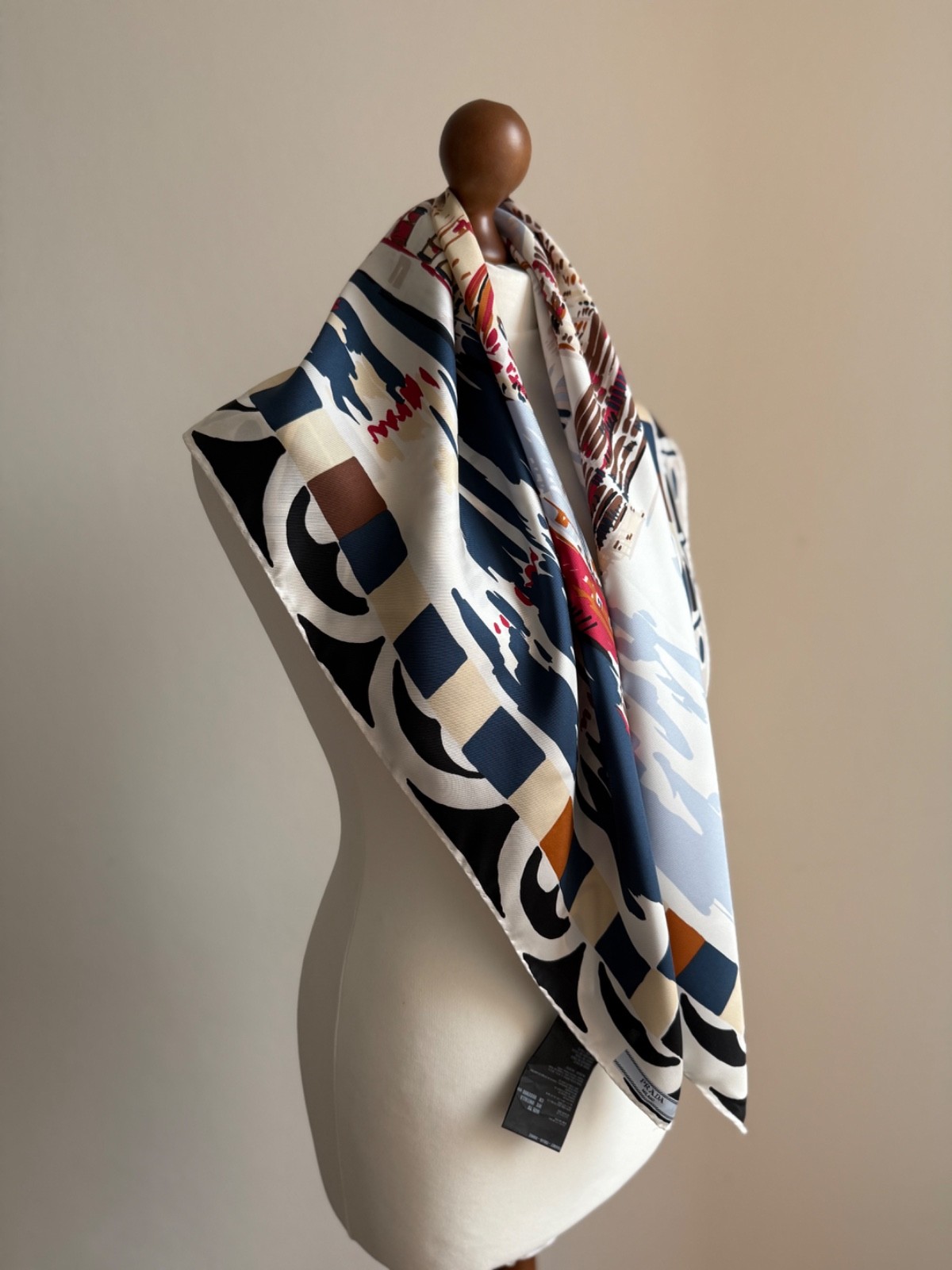 Prada  Silk Scarf 100% Original #304 thumbnail 7