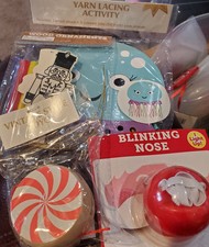 Lot Of 4 Crafts Children Yarn Lacing, YO-YO, Wood Painting And Blinking Nose