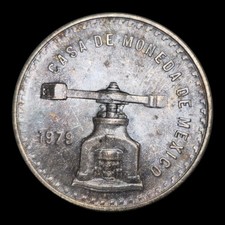 Bu Toned 1979 Mexico Silver Onza Coin Type 4 Uncirculated