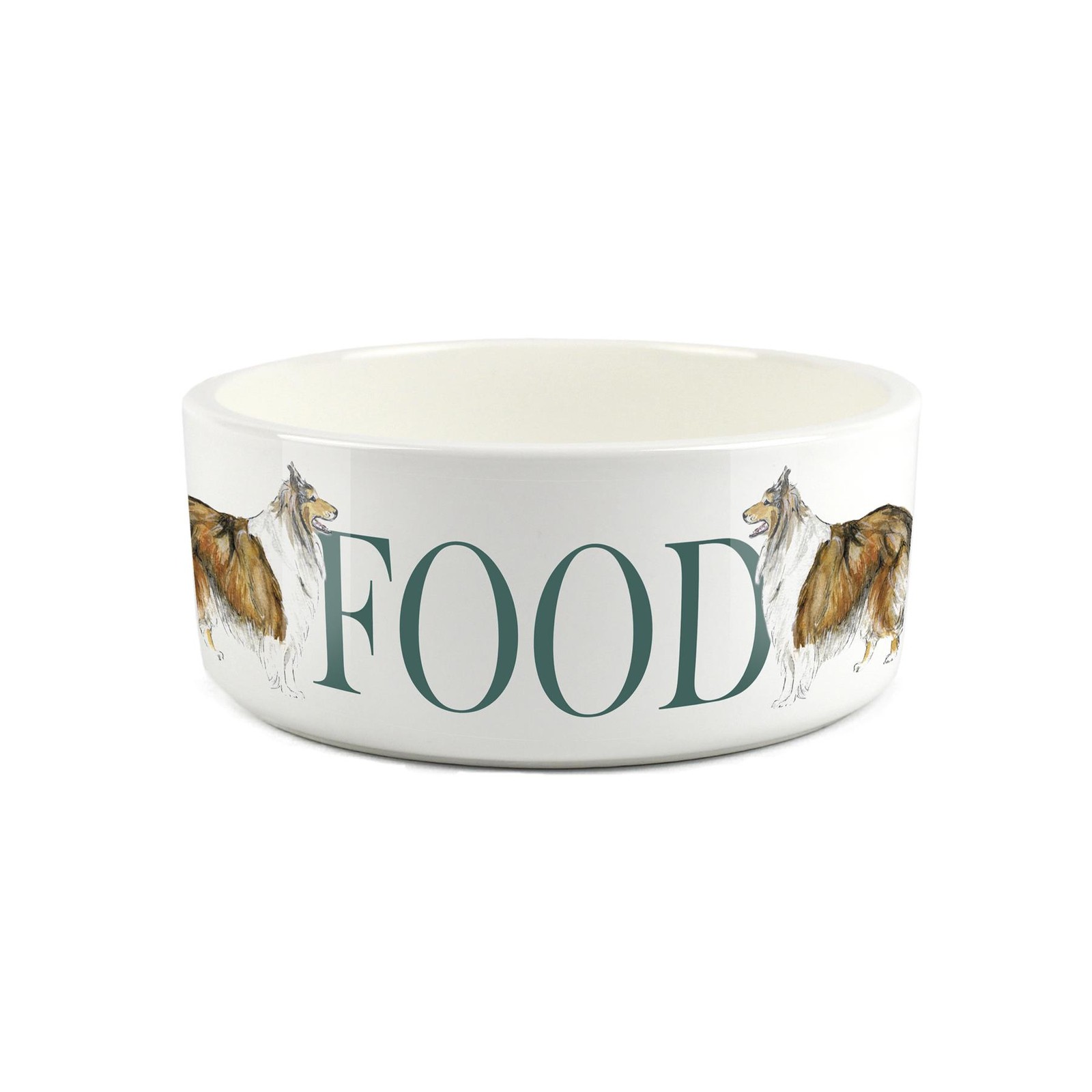 Collie Pet Bowl - Dog Portrait Large Ceramic Food Bowl/Dish Dog Gift