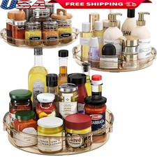 Lazy Susan Turntable Organizer Rotating Storage Kitchen Bathroom Pantry Cabinet