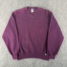 Vintage 90s Russell Athletic Plain Purple Plum Crewneck Made in USA