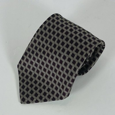 Robert Talbott BOC 100% Silk Neck Tie Purple/Ivory Geometric 4 