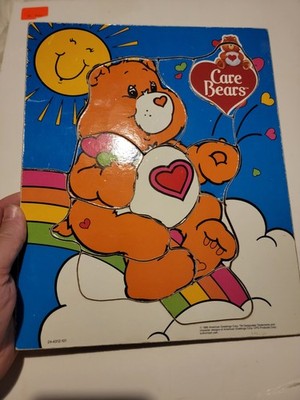 Vintage Care Bears American Greetings Wooden Puzzle 1985 Tenderheart 1980s VTG