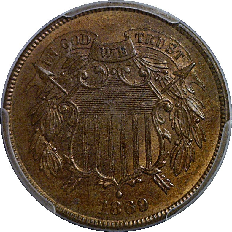 1869 Two Cent Piece PCGS MS-64 RB - Image 2 of 3