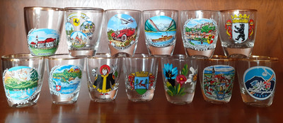 Schnapsgläser -  Andenkenglas Souvenir - verschiedene zur Auswahl