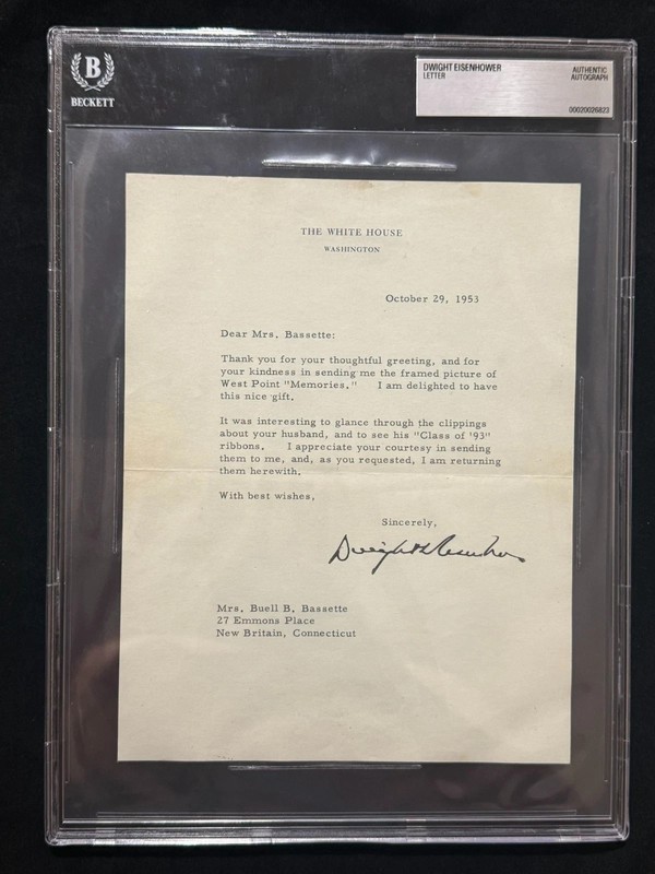 1953 President Dwight D. Eisenhower Typed White House Letter Signed BAS BECKETT