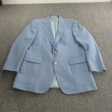 Vintage Chaps by Ralph Lauren Blazer Mens Light Blue Gold Buttons Made USA Union